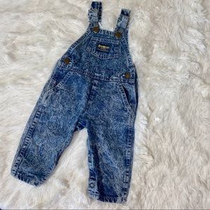 Vintage Oshkosh B’Gosh acid wash overalls 12 mo